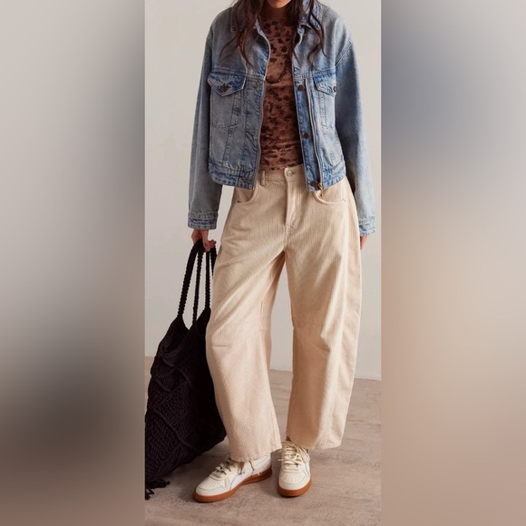 We The Free Pants - NEW Free People Size 29 We the Free Good Luck Mid Rise Cord Barrel Jeans $128